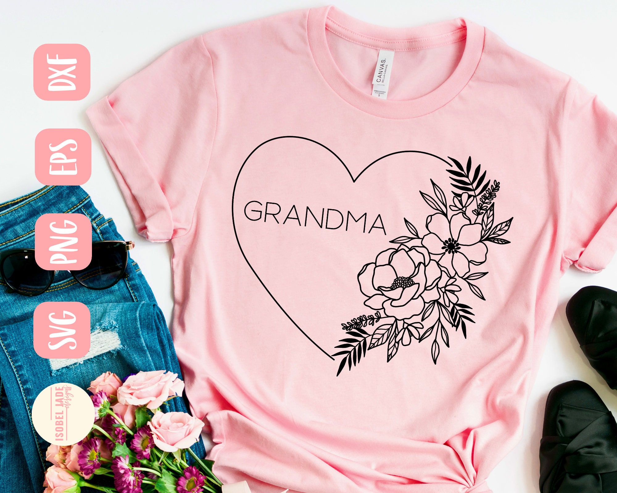 Grandma heart svg, Grandma svg, Shirt, I love my grandkids svg, heart