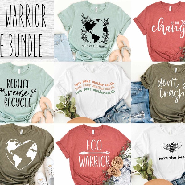 Eco Krieger SVG Bundle - Eco Shirt SVG für Cricut - Protect our planet Tee SVG Bundle - Earth Day Bundle Digital Download