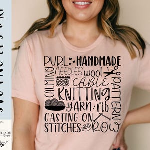 Knitting Subway Word Collage SVG File, Funny Yarn Wool Cricut & Silhouette Cut File, Shirt Digital Download image 3