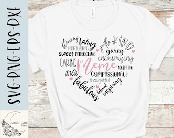 Best Meme svg, Meme svg, Shirt, I love my grandkids svg, heart svg, Most loved Meme svg, SVG,PNG, EPS, Dxf, Download, Cricut