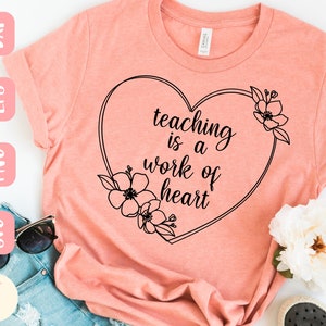 Professor svg, Ensinar é um trabalho de coração svg, Coração svg, Camisa do professor svg, SVG, PNG, EPS, Download instantâneo, Cricut