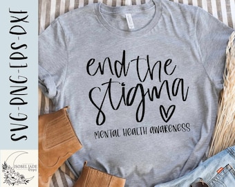 End the stigma svg, Mental health svg, are u okay svg, Ribbon svg, You matter svg, Shirt svg, SVG, PNG, EPS, Dxf, Cricut