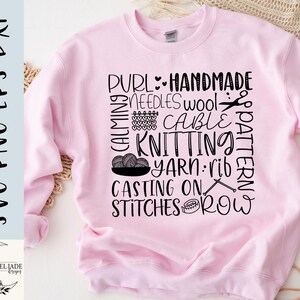 Knitting Subway Word Collage SVG File, Funny Yarn Wool Cricut & Silhouette Cut File, Shirt Digital Download image 5