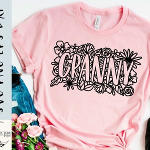 Oma SVG-Design - Blumen Oma SVG-Datei für Cricut - Oma Shirt svg - Oma floral SVG - Digital Download