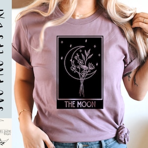 Moon Tarot Card SVG: Floral Bouquet Design (Digital Download)