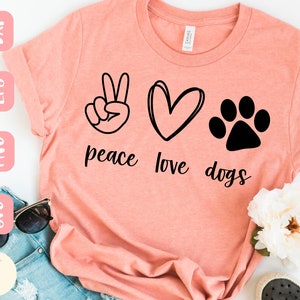 Paz amor perros svg, Amante del perro svg, Mamá perro svg, Prefiero perros, Camisa de perro - SVG, PNG, EPS, Dxf, Descarga instantánea, Cricut