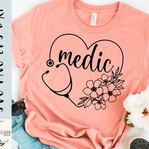 Medic svg, Medic stethoscope svg, Medic shirt, Paramedic heart svg, SVG,PNG, EPS, Dxf, Instant Download, Cricut