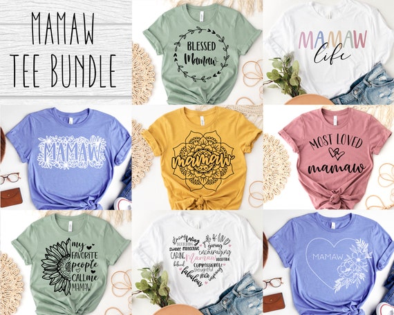 Mamaw SVG Bundle 8 Designs, Floral Love & Family Shirt Graphics, Mother’s Day Cricut Cut Files, Digital Download