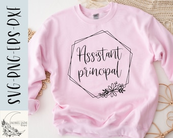 Assistant Principal Daisy SVG: School Shirt Design (Digital Download)