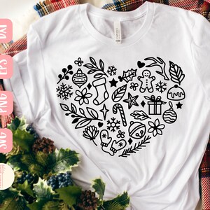 Christmas SVG Design Heart SVG for Cricut Christmas Shirt SVG Cut File ...