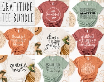 Grateful SVG Bundle: Gratitude Shirt Designs (Digital Download)