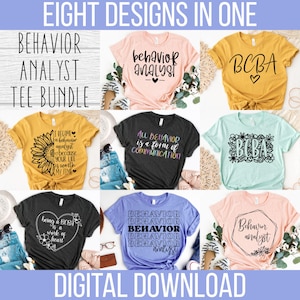 BCBA SVG-bundel: shirtontwerpen gedragsanalist (digitale download)