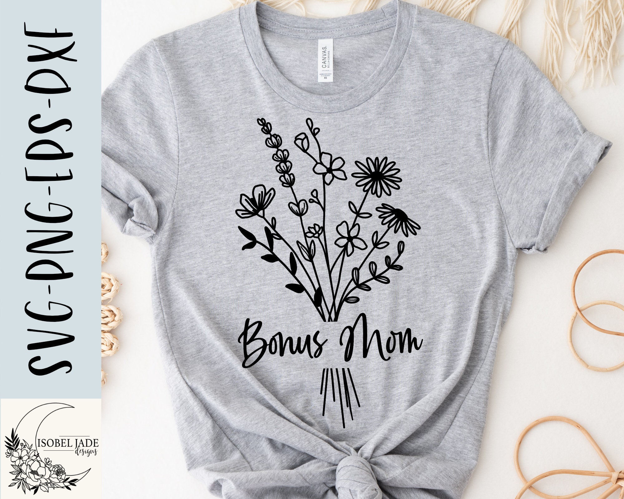 Bonus Mom Svg Bonus Mom Wildflower Svg Motherhood Svg - Etsy
