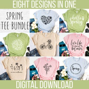 Spring Flower SVG Bundle: Shirt Designs for Cricut (Digital Download)