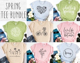 Spring Flower SVG Bundle: Shirt Designs for Cricut (Digital Download)