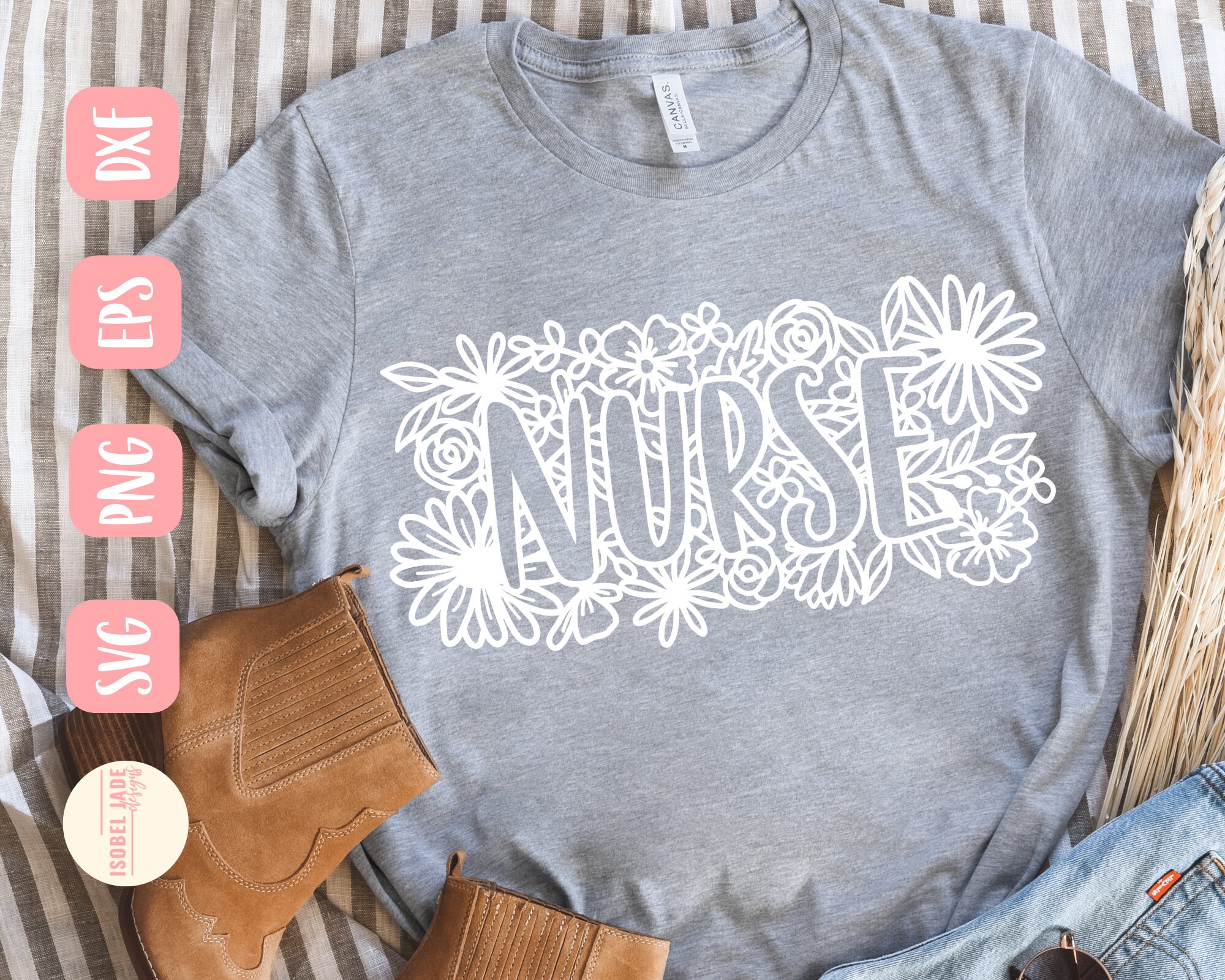 Download Nurse svg, Nurse flower svg, Flower svg, Shirt, Nurse ...
