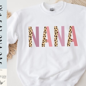 Nana SVG design - Nana leopard SVG file for Cricut - Mama shirt SVG - Leopard print letters - Mother's Day - Digital Download