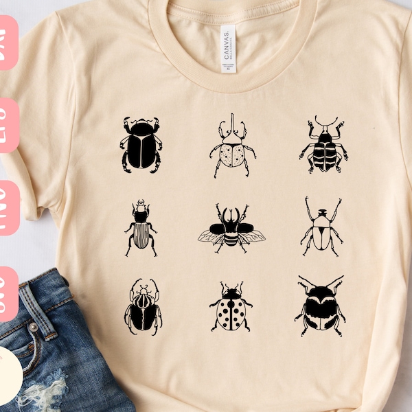 Beetle svg, Bugs svg, Bundle svg, Shirt, Line drawing svg, Botanical svg, Insect svg, SVG,PNG, EPS, Instant Download, Cricut