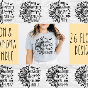 Design do pacote SVG de girassol da mamãe e da vovó - Arquivo SVG do Mama Bundle para Cricut - Pacote SVG do Dia das Mães - Download digital do Dia das Mães