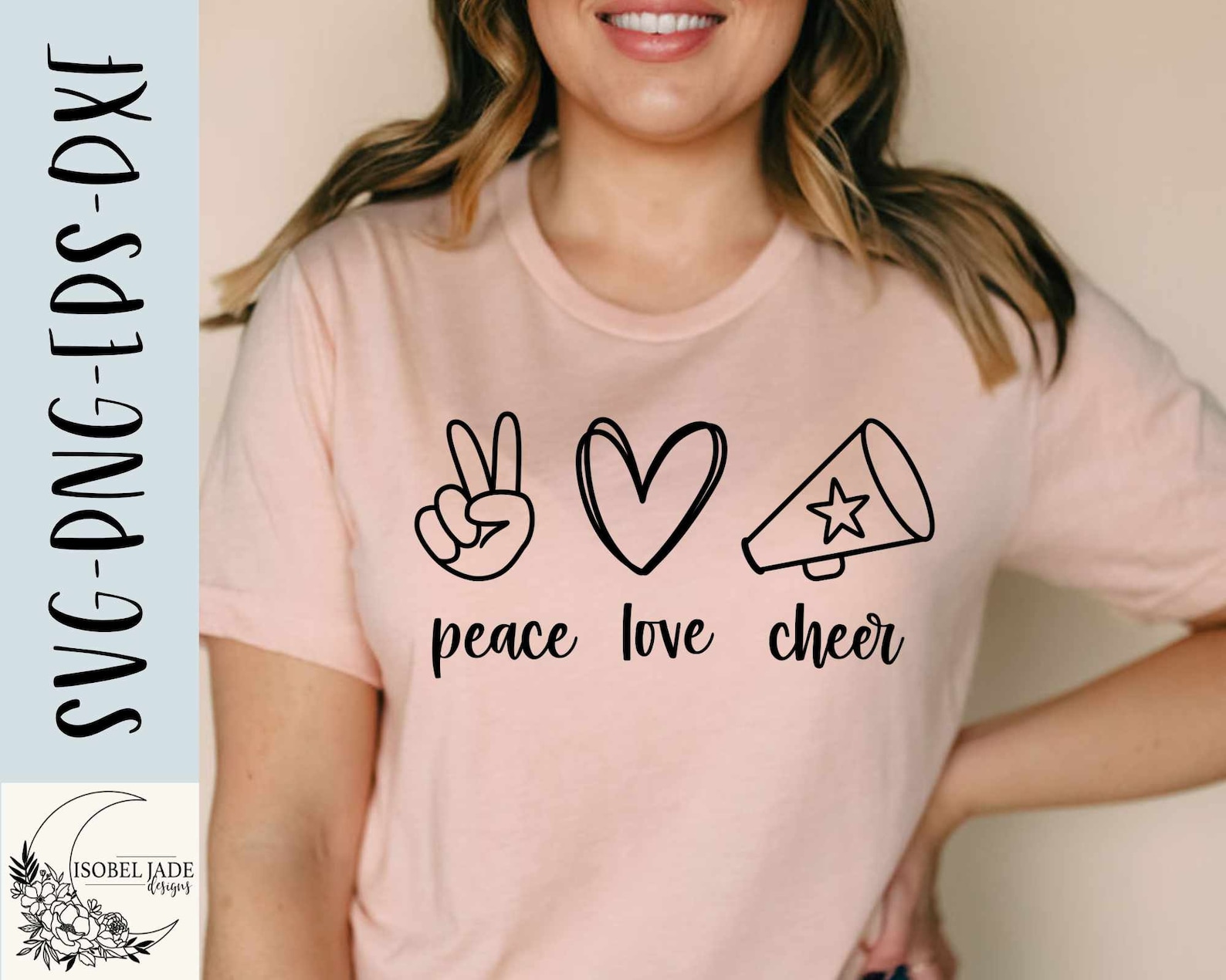 Cheer SVG Design Peace Love Cheer SVG for Cricut Cheer | Etsy
