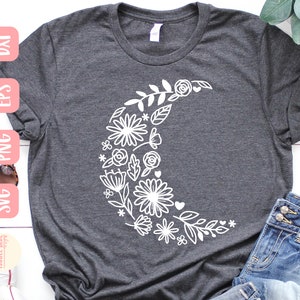 Flower Moon SVG: Floral Wildflower Design (Digital Download)