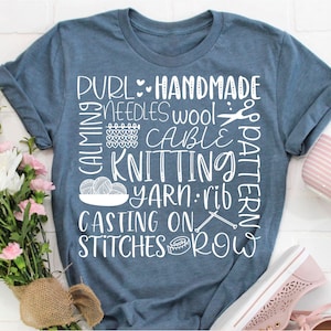 Knitting Subway Word Collage SVG File, Funny Yarn Wool Cricut & Silhouette Cut File, Shirt Digital Download image 1