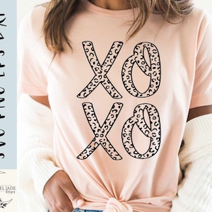 XOXO SVG design - Leopard print SVG file for Cricut - Valentines Day svg - Love shirt - Digital Download