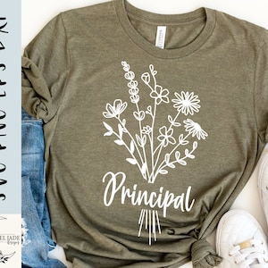 Principal svg, Principal wildflower svg, Principal Shirt svg, School svg, Principal flower SVG, PNG, EPS, Dxf, Instant Download, Cricut