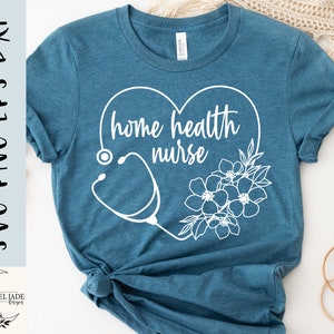 Home Health Nurse Stethoscope SVG: Floral Heart Design (Digital Files)