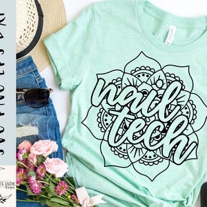 Mandala SVG de Nail Tech: Diseño de camiseta de artista de uñas (descarga digital)