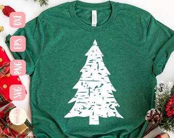 Distressed Christmas Tree SVG: Grunge Cut File (Digital Download)