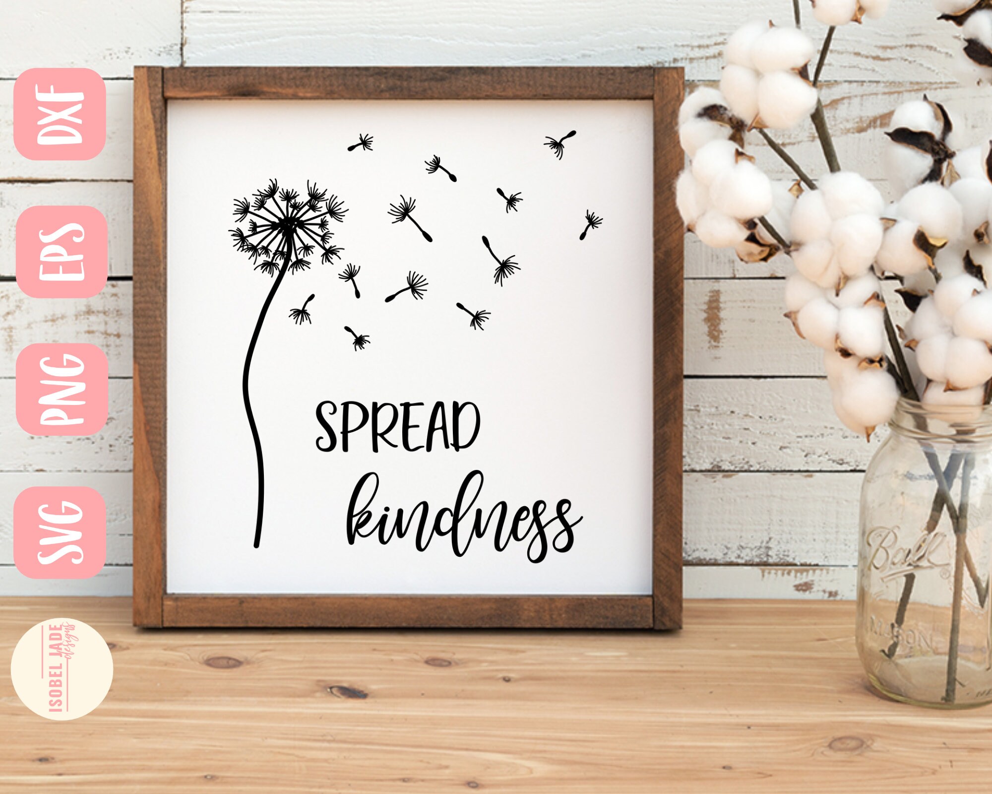 Dandelion SVG design Spread kindness SVG for Cricut Be kind SVG