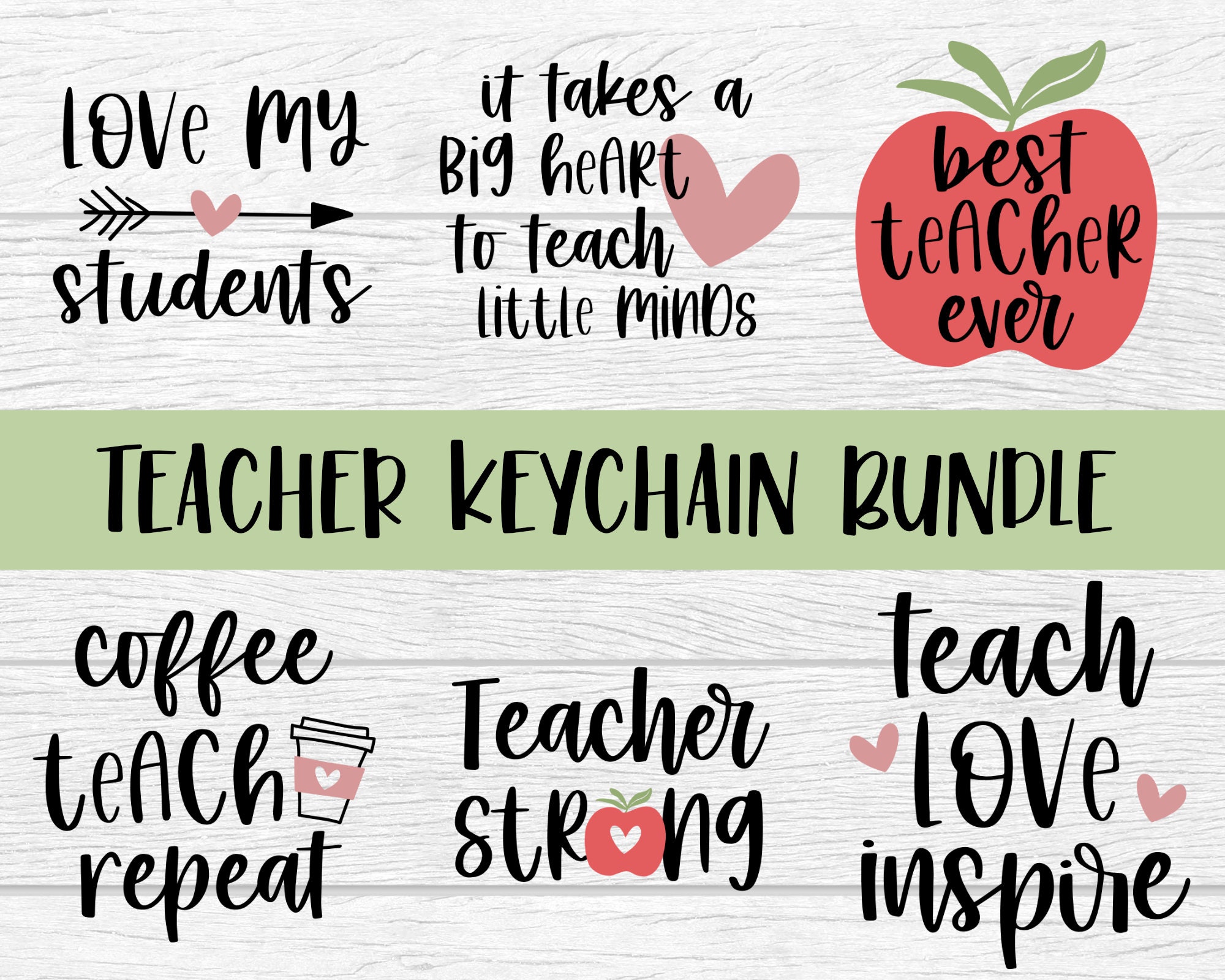 Teacher Keychain SVG Bundle Design Teacher Bundle SVG File - Etsy Finland