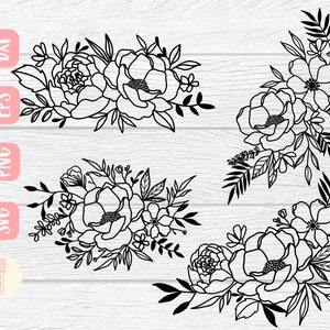 Flower bundle svg, Flower spray svg, Floral svg, Sign svg, Line drawing svg, bundle svg, Flower svg, SVG,PNG, EPS, Dxf, Download, Cricut