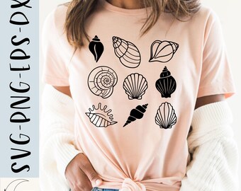 Seashell SVG Design: Summer Beach Shirt Cut File (Digital Download)