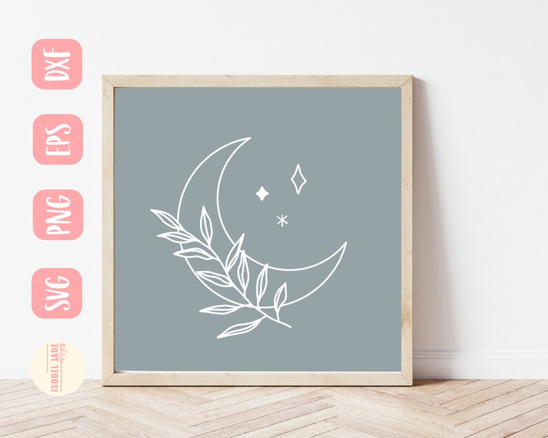 Download Moon SVG design Bohemian SVG file for Cricut Moon flower ...