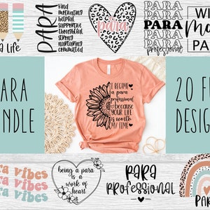 Para SVG Bundle, Big Bundle SVG file for Cricut, Paraprofessional bundle SVG - shirt svg - Tee bundle - Motivational Digital Download