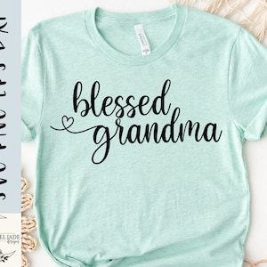 Blessed Grandma SVG Design - Muttertag SVG Datei für Cricut - Gesegnetes Oma Herz SVG - Digitaler Download