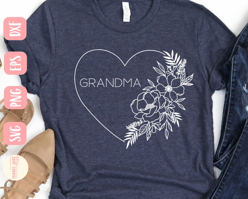 Download Grandma heart svg Grandma svg Shirt I love my grandkids | Etsy