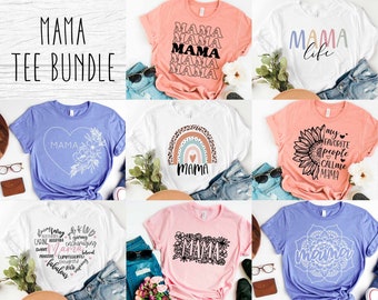 Mama SVG Bundle Design - Mama Shirt Bundle SVG Datei für Cricut - Muttertag SVG Bundle - Muttertag Digital Download