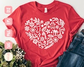 Christmas SVG design - Heart SVG for Cricut - Christmas shirt SVG - Cut file