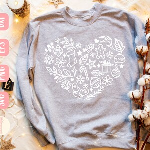 Christmas SVG Design Heart SVG for Cricut Christmas Shirt SVG Cut File ...
