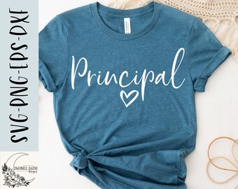 Schulleiter-Herz-Shirt SVG: Moderne Schule Design (Digitaler Download)