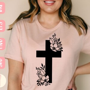 Floral Cross SVG Design Easter SVG File for Cricut Jesus - Etsy