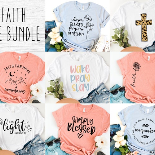 Faith SVG Bundle Religious Shirt SVG for Cricut Faith Tee | Etsy