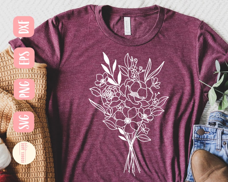 Download Wild flowers svg Flower bouquet svg Floral svg Shirt | Etsy