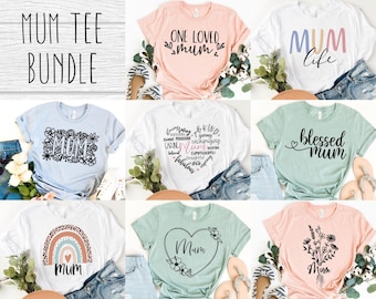 Mum SVG Bundle 8 Designs, Floral Love & Family Shirt Graphics, Mother’s Day Cricut Cut Files, Digital Download