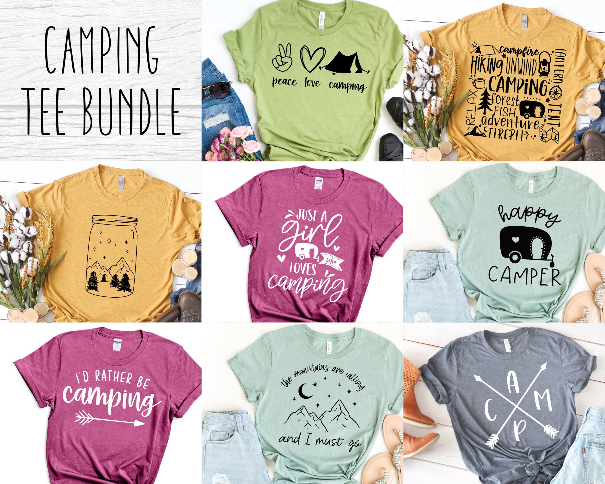 Camping SVG Bundle Camp Shirt SVG for Cricut Summer Etsy