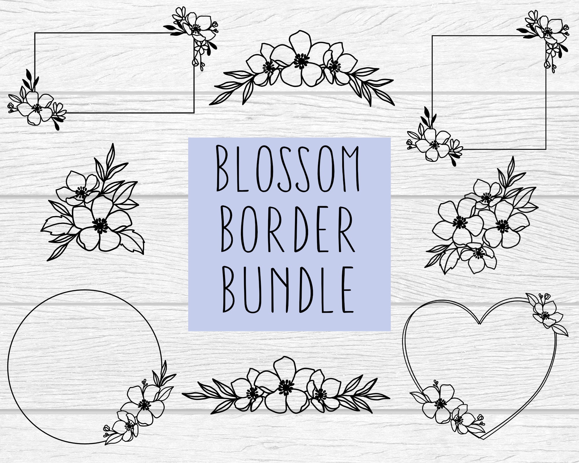 Download Flower Bundle Svg Design Floral Elements Svg File For Cricut Etsy