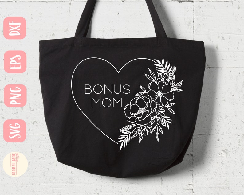 Download Bonus Mom svg Bonus Mom heart svg Flowers svg Motherhood ...